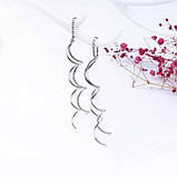 Срібні сережки протяжки Спіралі, фото 3