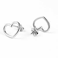 Срібні сережки гвоздики Серце