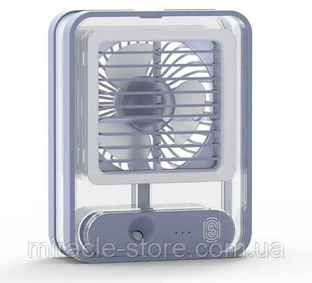 Портативный мини-кондиционер Вентилятор мини кондиционер с подсветкой и увлажнителем воздуха USB, фото 2