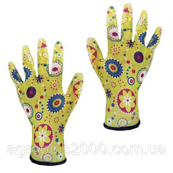 Рукавички садові нейлон, нітрил INTERTOOL 1 пара