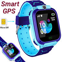 Детские умные смарт часы c GPS , Smart baby watch с камерой, прослушкой, Часы-телефон для детей голубые SHP