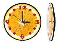 Часы настенные ДомАрт Апельсин Стекло Тихий ход 30х30х4 см Оранжевый (21603)