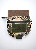Напашник сумка, паховий підсумок тактичний утилітарний з кріпленням до плитоноски на велкро Піксель
