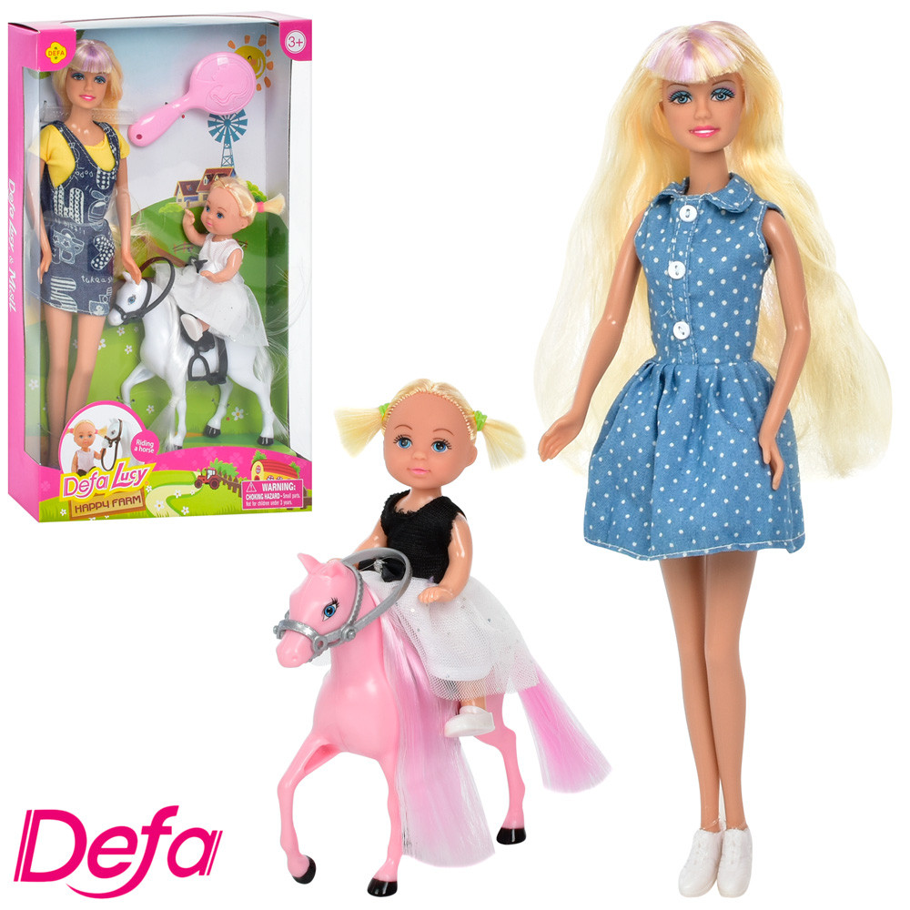 Лялька Defa Lucy Верхова їзда (2 види, конячка, лялечка, гребінець) 8399-BF