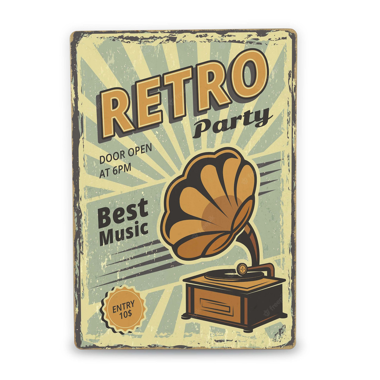 Дерев'яний Постер Retro Party