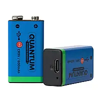 Акумулятор літій-іонний Quantum Tipe-C CR9V 9V 600mAh (1шт)