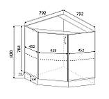 Тумба кутова кухонна No1 без стільниці МАКСІ-Мебель Дуб сонома/Білий гладкий (72134), фото 2