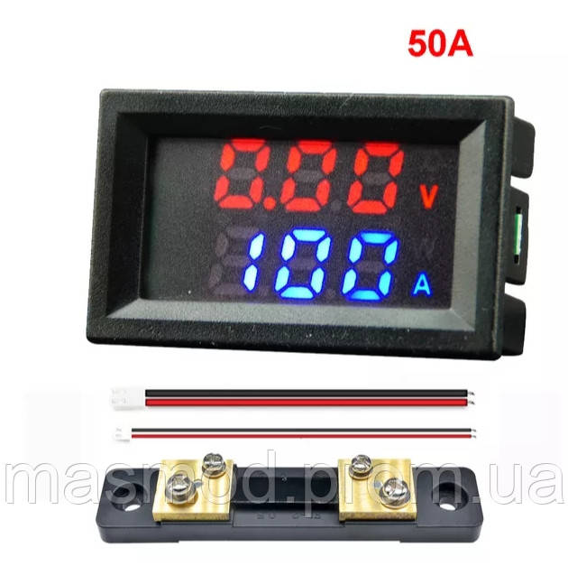 Вольтметр Амперметр Цифровой . DC 0-100 В . 50A — Купить Недорого на ...