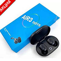Навушники Air 3 dots TWS Бездротові Bluetooth вакуумні сенсорні з мікрофоном для телефона Чорний