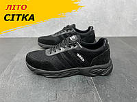Летние мужские кроссовки сетка Adidas/Адидас черные спортивные на лето *А30 чор/сет*