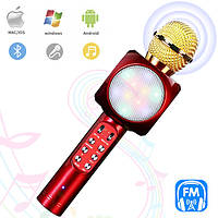 Bluetooth микрофон караоке Беспроводной Wster WS-1816 с динамиком детский красный AGR