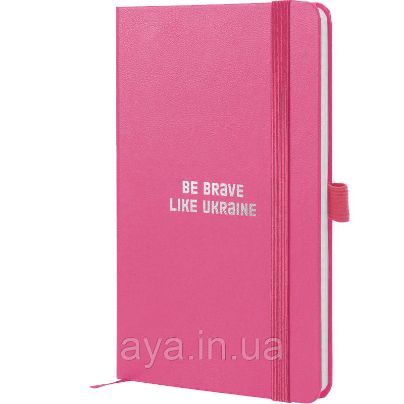 Блокнот Axent Partner Be brave like Ukraine (середній, у клітинку, рожевий) 8201-10-1-A