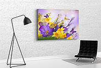 Картина в гостиную спальню для интерьера Весенние цветы KIL Art 81x54 см 642 AO, код: 7447943