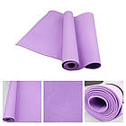 Килимок для йоги та фітнесу 173х61х0,5 см, Фіолетовий / EVA килимок для спорту / Мат для йоги / Йогомат, фото 9