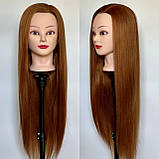 Навчальна манекен голова для стрижок Болванка для зачісок перукарська з волоссям манікен, фото 2
