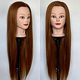 Навчальна манекен голова для стрижок Болванка для зачісок перукарська з волоссям манікен, фото 3
