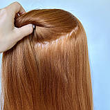 Навчальна манекен голова для стрижок Болванка для зачісок перукарська з волоссям манікен, фото 6