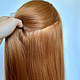 Навчальна манекен голова для стрижок Болванка для зачісок перукарська з волоссям манікен, фото 5