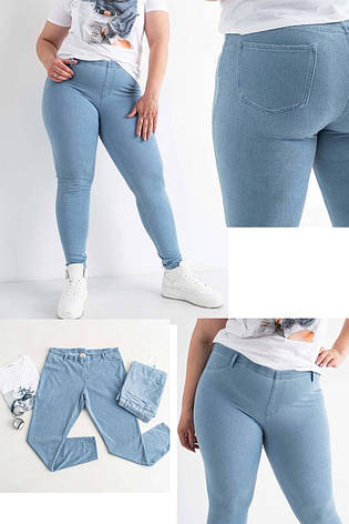 Джинси, джегінси жіночі літні тонкі стрейчеві котонові великих розмірів FADED, фото 1