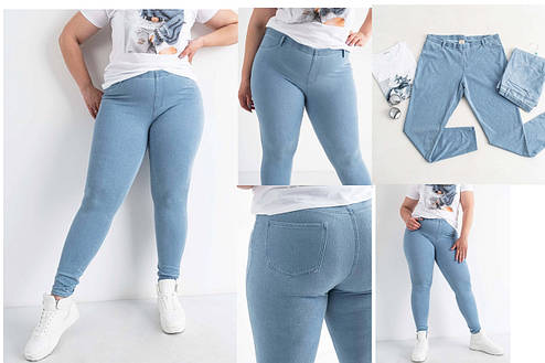 Джинси, джегінси жіночі літні тонкі стрейчеві котонові великих розмірів FADED, фото 1
