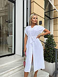 Біла літня сукня міді на кулісці з американського крепу, фото 2