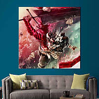 Картина в офис KIL Art Аста с огромным мечом из аниме Чёрный клевер 80х80 см 1an24 UQ, код: 7840351