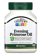 Масло примулы вечерней 500мг (Evening Primrose Oil) поддержка здоровья девушек от 21st Century, 60 капсул