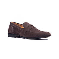 Мужские туфли лоферы Ікос 370 44 Светло коричневые UQ, код: 7771704