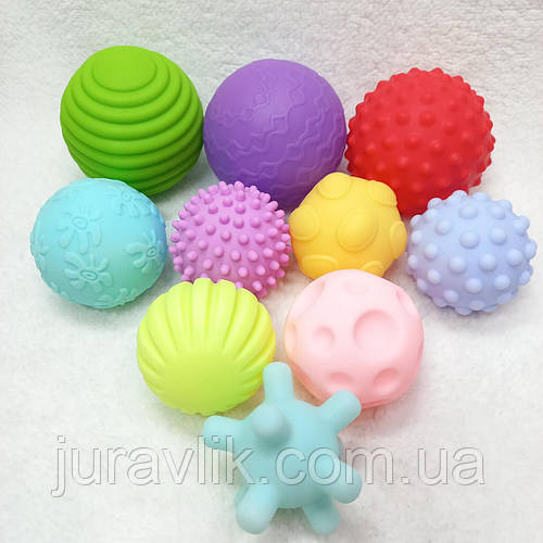 Купить Сенсорные игрушки для мелкой моторики 10шт Резиновые мячики для ...