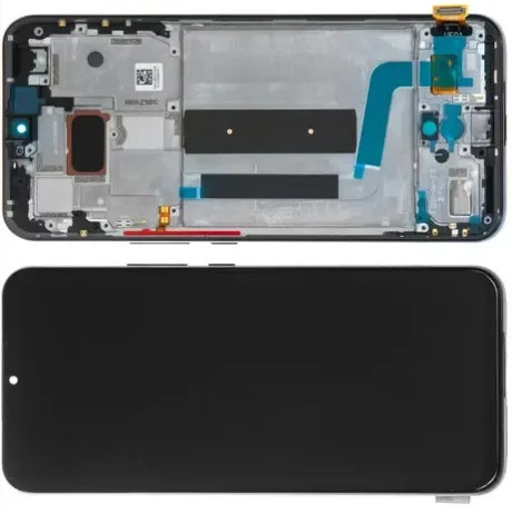 Дисплей Xiaomi Mi 10 Lite модуль в зборі з тачскріном, з рамкою, чорний, Original PRC