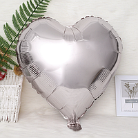 Фольговане Серце срібло 45 см