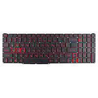 Клавиатура для Acer Nitro AN515-45 AN515-56 AN515-57 AN517-41 AN517-57, RU/UA, (Black, Red backlight,