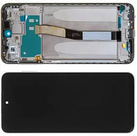Дисплей Xiaomi Redmi Note 9 Pro, Note 9S модуль в сборе с тачскрином, черный с белой рамкой, HC