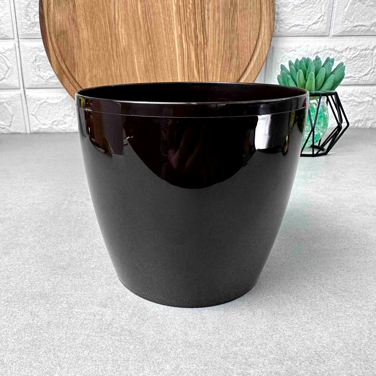 Вазон квітковий 18*16 см Коричневого кольору, Магнолія Ламела Мокка