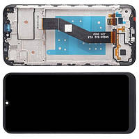 Дисплей Motorola Moto E6S XT2053 модуль в сборе с тачскрином и рамкой, черный Original PRC