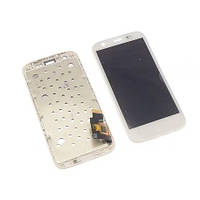 Дисплей Motorola Moto G XT1032, XT1033, XT1036 модуль в сборе с тачскрином, с рамкой, белый