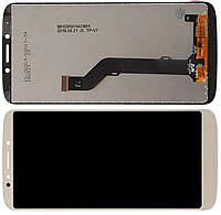 Дисплей Motorola Moto E5 Plus XT1924 (157mm) модуль в сборе с тачскрином, золотистый
