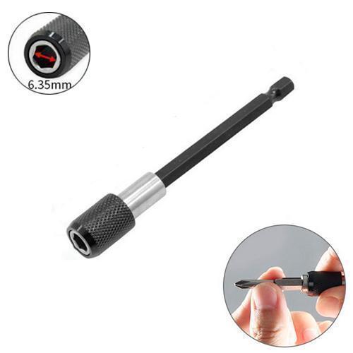 Тримач біт магнітний 1/4" 100мм з фіксатором, шестигранний, для шуруповертів, сталь 50