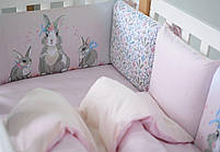 Постільний комплект із бортиками Baby Veres Summer Bunny pink New 217.12, фото 4