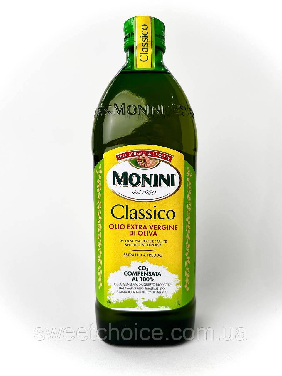 Олія оливкова Monini Extra Virgine Classico 1-ий холодний віджим нефільтр ст/б 1л