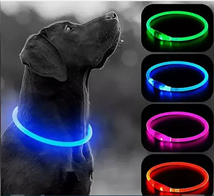 Нашийник світлодіодний для собак, світний нашийник для тварин в асортименті, фото 2