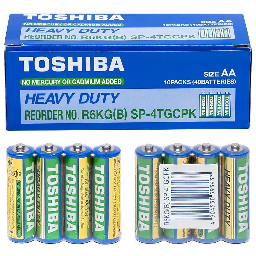 Пальчикова батарейка у спайці по 4 шт. Toshiba R6KD SP-4TGTE в упаковці 40 штук