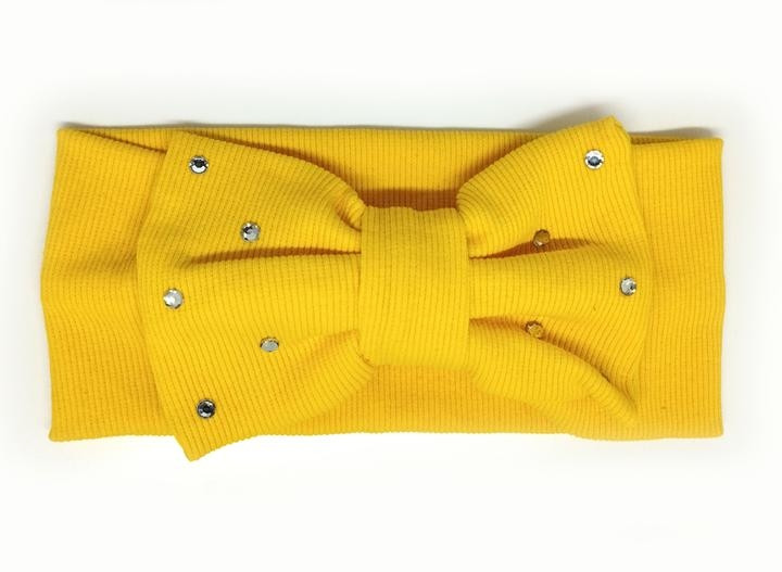 Пов'язка з бантом жіноча жовта, фото 1