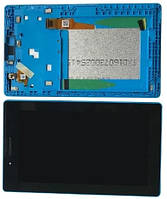 Дисплей Lenovo Tab 3 TB3-710F Essential, Tab 3 TB3-710L модуль в сборе с тачскрином, синий, с рамкой