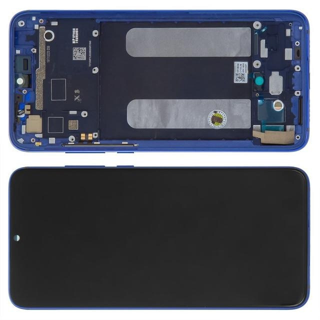 Дисплей Xiaomi Mi 9 Lite, модуль в зборі з тачскріном та рамкою, синій OLED