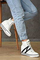 Туфли-сникерсы женские демисезонные белого цвета 154302L