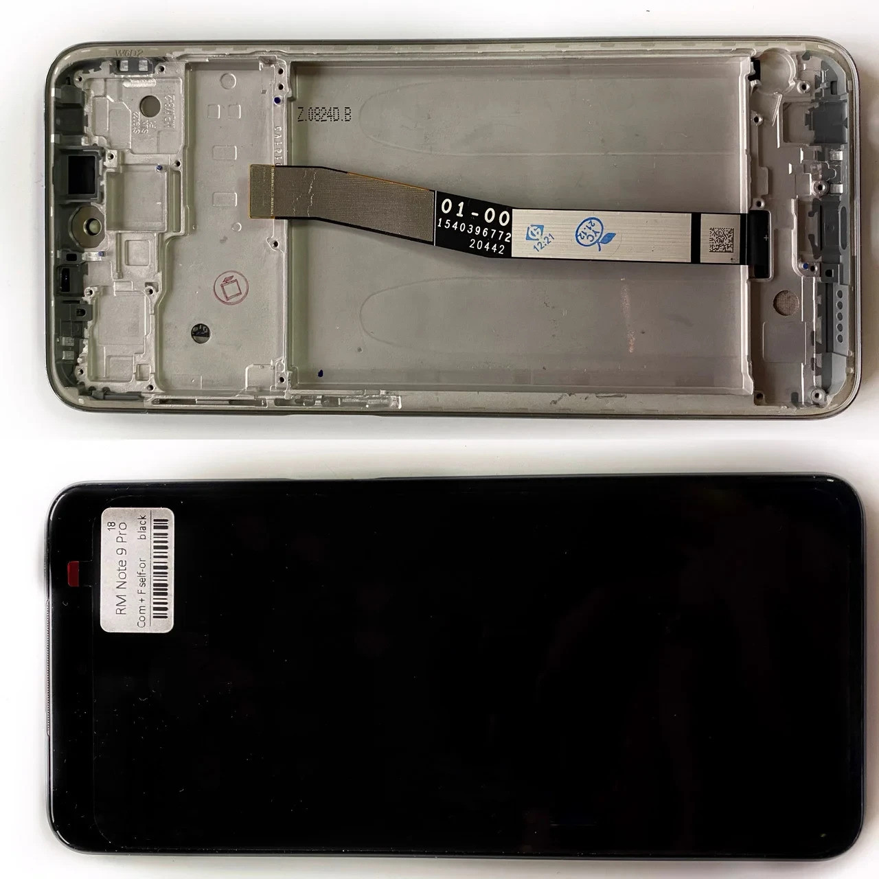 Дисплей Xiaomi Redmi Note 9 Pro, Note 9S модуль в зборі з тачскріном, чорний з білою рамкою, Original PRC