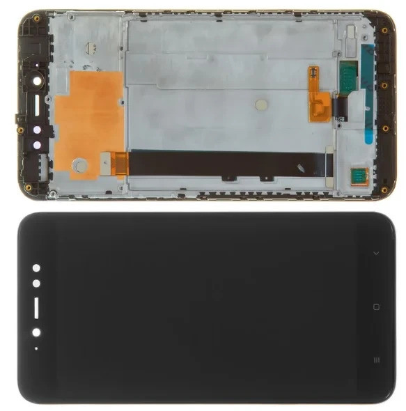 Дисплей Xiaomi Redmi Note 5A Prime модуль в зборі з тачскріном, чорний, 3/32, 4 отвори, з рамкою