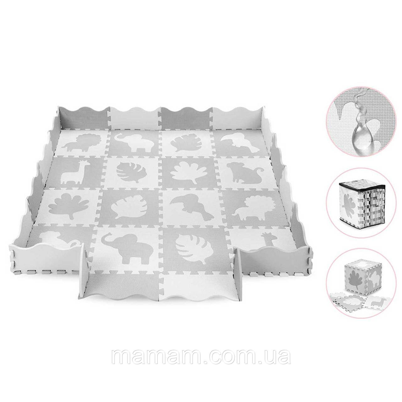 Дитячий килимок - пазл MoMi Zawi Grey, фото 1