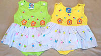 Летний детский трикотажный комплект сарафан с трусиками для девочки на 3-6, 6-9 месяцев.